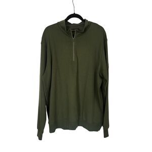ALLEN EDMONDS QUARTER ZIP SWEATER HUNTER GREEN SIZE XXL